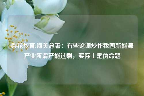 梨花教育:海关总署：有些论调炒作我国新能源产业所谓产能过剩，实际上是伪命题